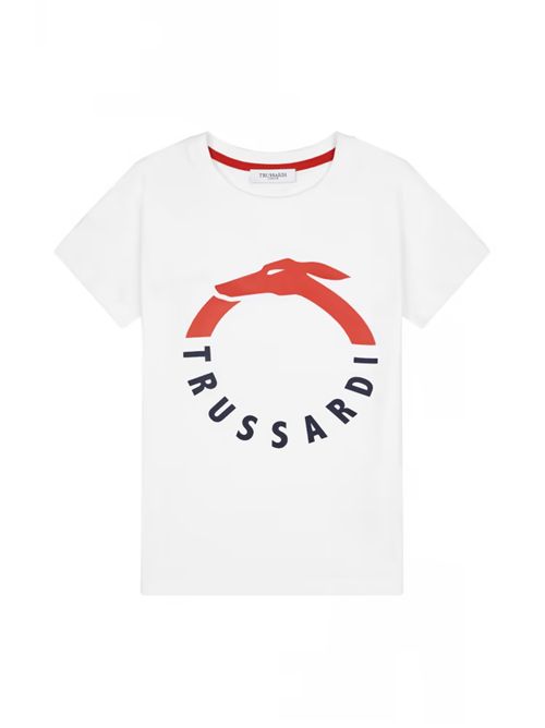 T-shirt con grafica frontale TRUSSARDI JEANS | TBP25049TS/OFWHITE